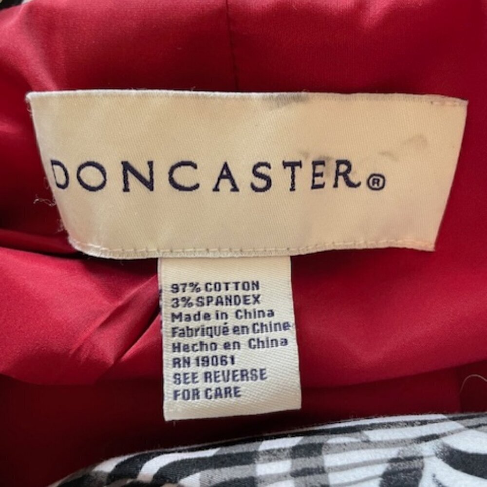 Doncaster Trench Coat Belted Abstract Print Black & White Size 12 - Picture 7 of 9